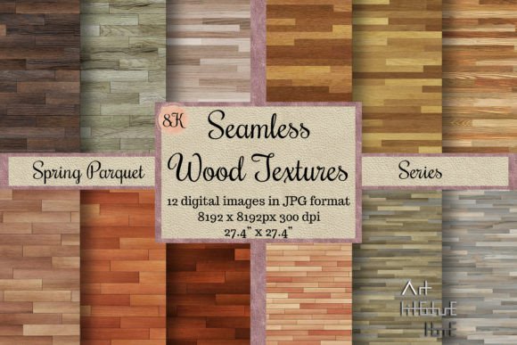 12 Seamless PARQUET Textures, 8K Wood: Your New Go-To Design Asset