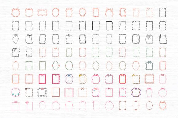 96 Coquette Frame Clipart SVG Bundle: Vintage Romance for Modern Design