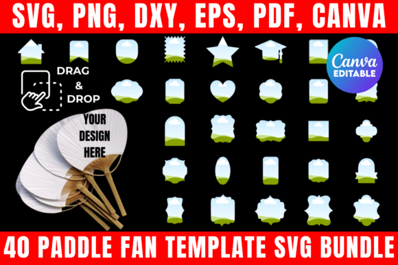 Design Custom Paddle Fans with 40 SVG Templates