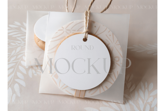 Elevate Your Packaging: The Round Tag Mockup with Cookie Favor