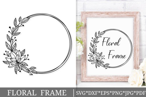 Floral Circle Frame SVG: A Botanical Wreath for Every Project