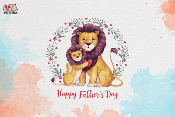 Happy Father's Day Lion Clipart PNG: A Powerful Graphic for Your Designs