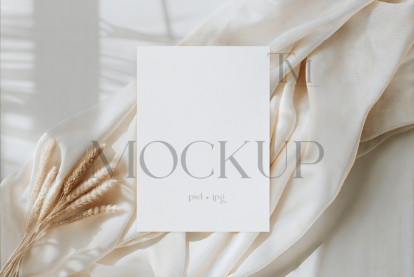 Neutral Fabric Invitation Mockup: A Soft, Organic Approach