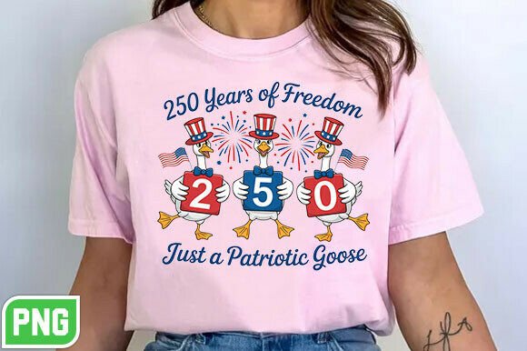 USA 250 Just a Patriotic Goose PNG: A Quirky Asset for Celebratory Design