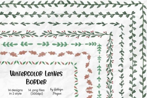 Watercolor Leaves Border: A Creative Design Asset